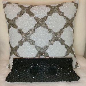 Black Beaded Clutch